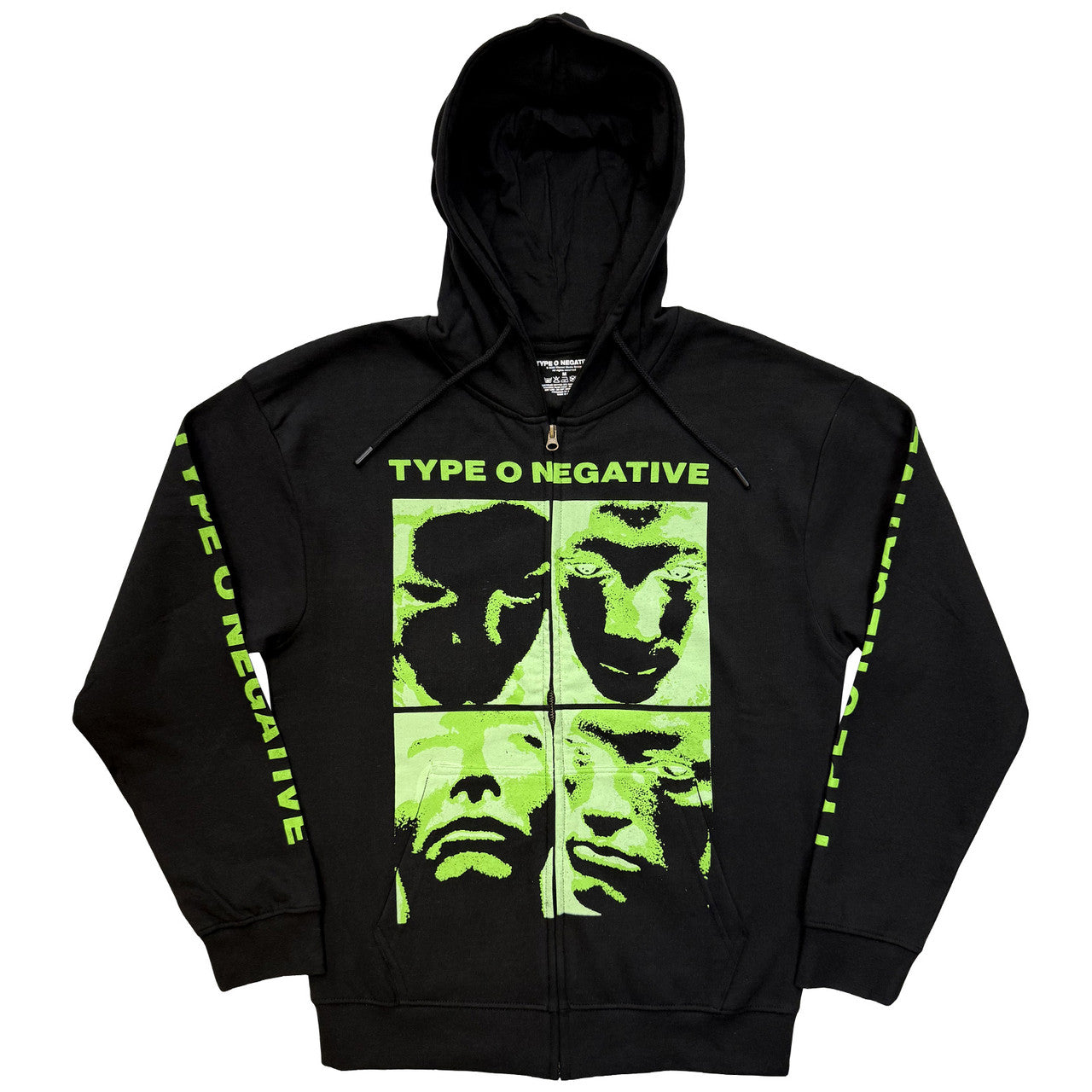Type O Negative Unisex Zipped Hoodie: Faces (Black)