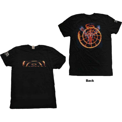 Tool Unisex T-Shirt: Flame Spiral (Black) (Back &amp; Sleeve Print)