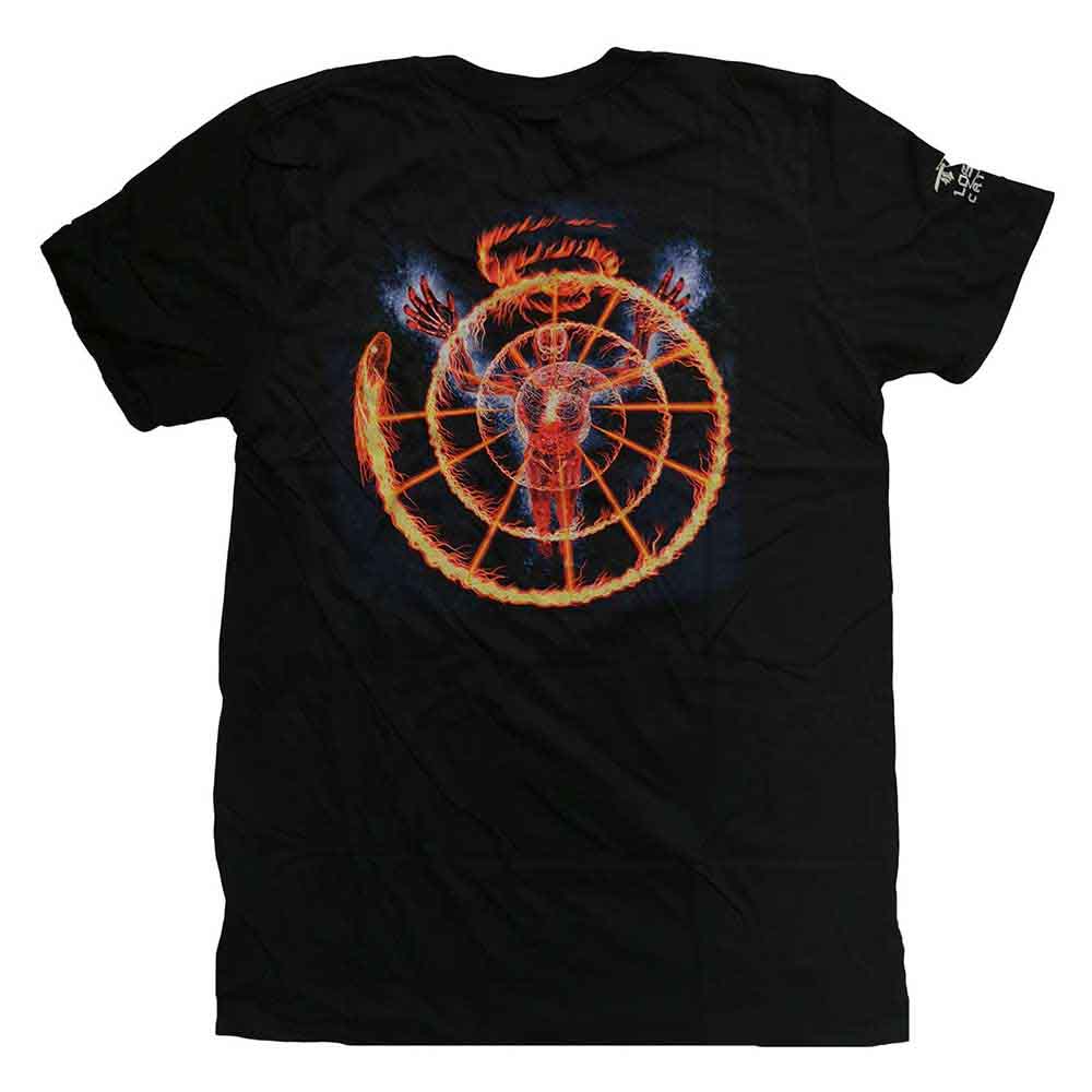 Tool Unisex T-Shirt: Flame Spiral (Black) (Back &amp; Sleeve Print)