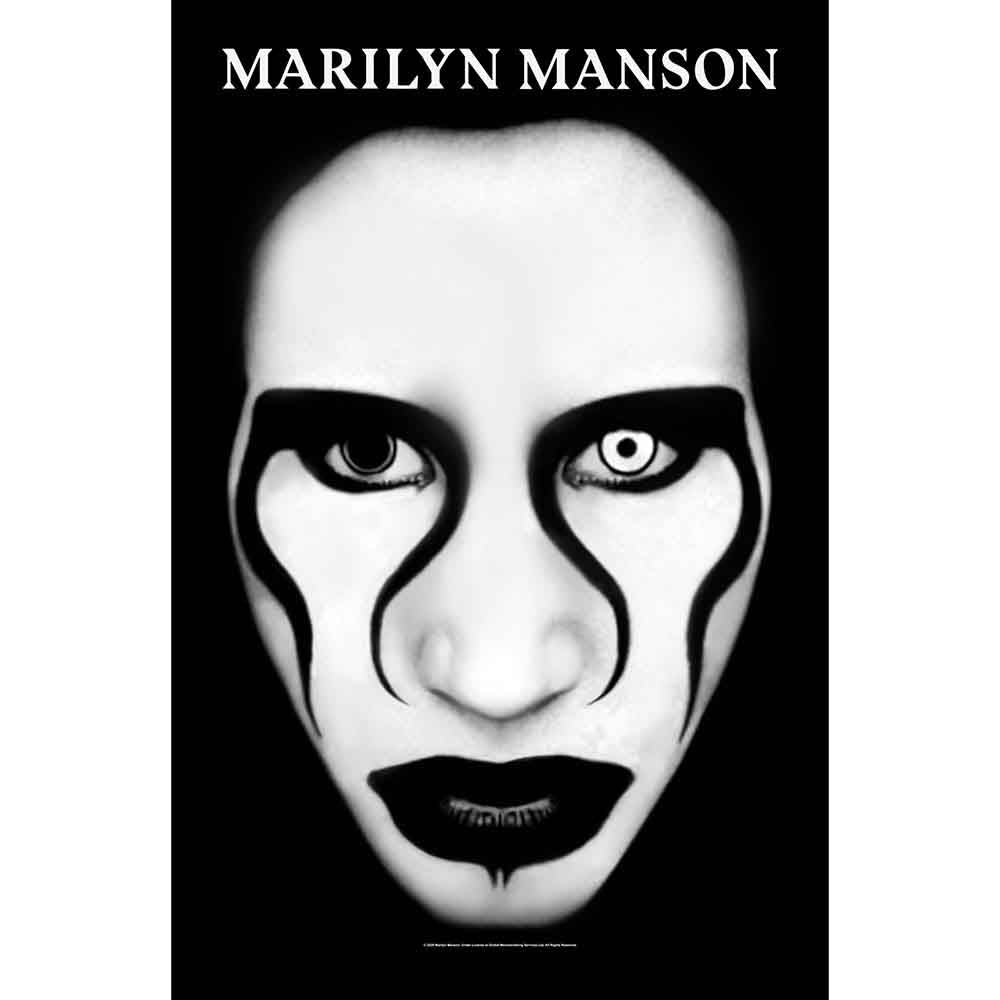 Marilyn Manson Textile Poster: Defiant Face 