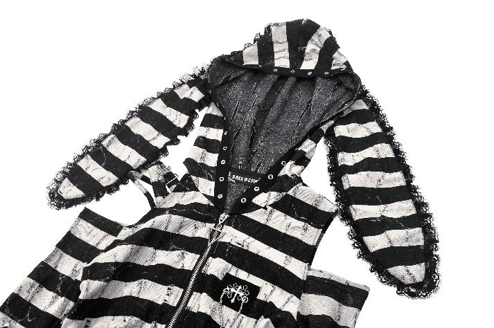 Prison Bunny Striped Crop Top (✦ Dark In Love) TW558