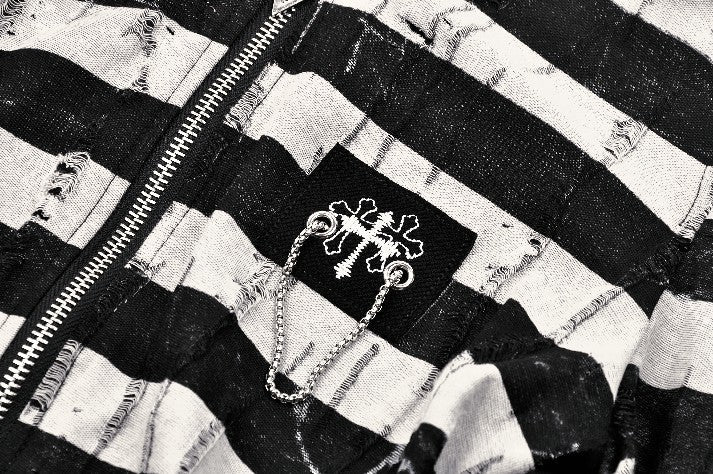 Prison Bunny Striped Crop Top (✦ Dark In Love) TW558