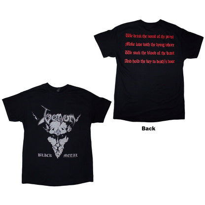 Venom Unisex T-Shirt: Black Metal (Black) (Back Print)