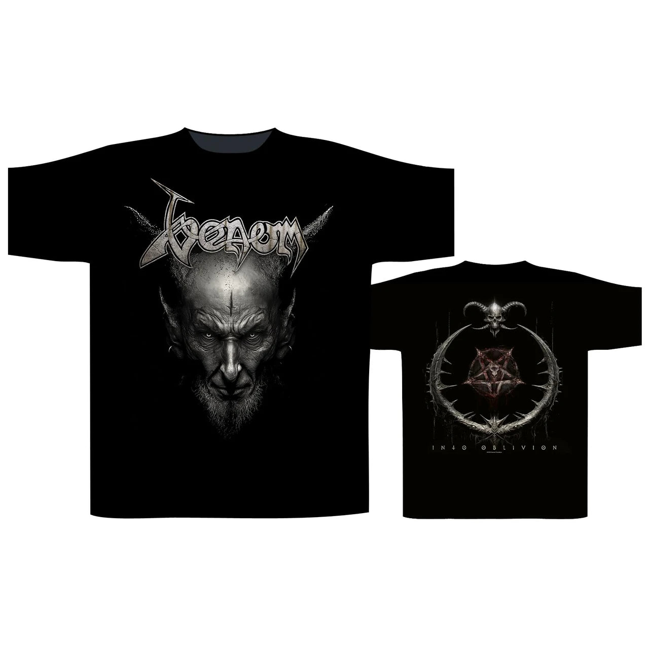 Venom Unisex T-Shirt: Into Oblivion (Black) (Back Print)