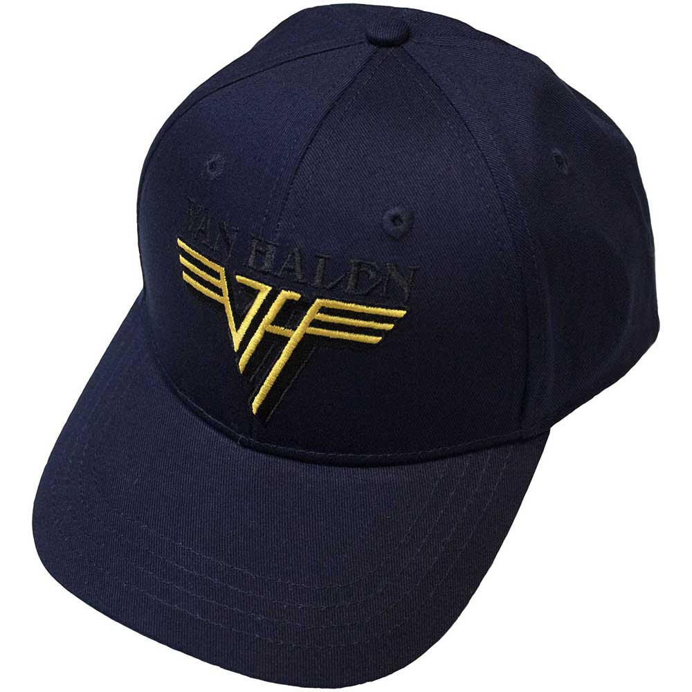 Van Halen Unisex Baseball Cap: Text &amp;amp; Yellow Logo (Navy Blue) 