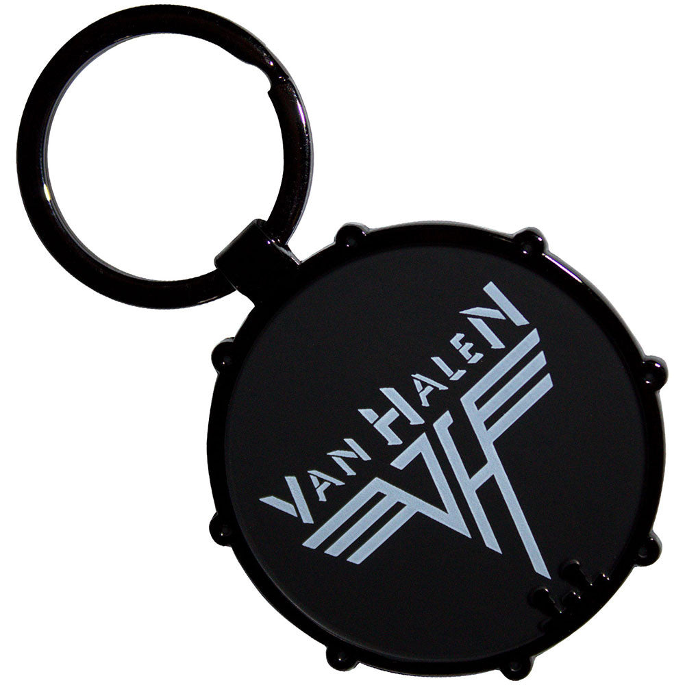 Van Halen Keychain: Retro Logo Drum (Double-Sided)