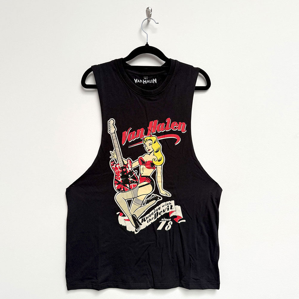 Van Halen Unisex Vest Tank Top T-Shirt: Running With The Devil (Black)