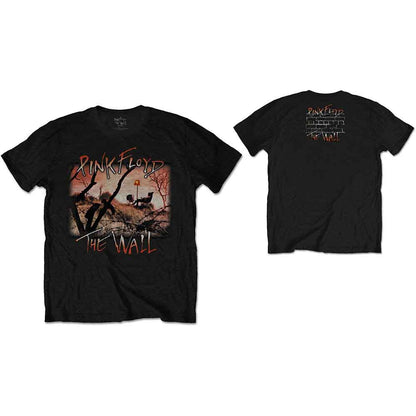 Pink Floyd Unisex T-Shirt: The Wall Meadow (Black) (Back Print)