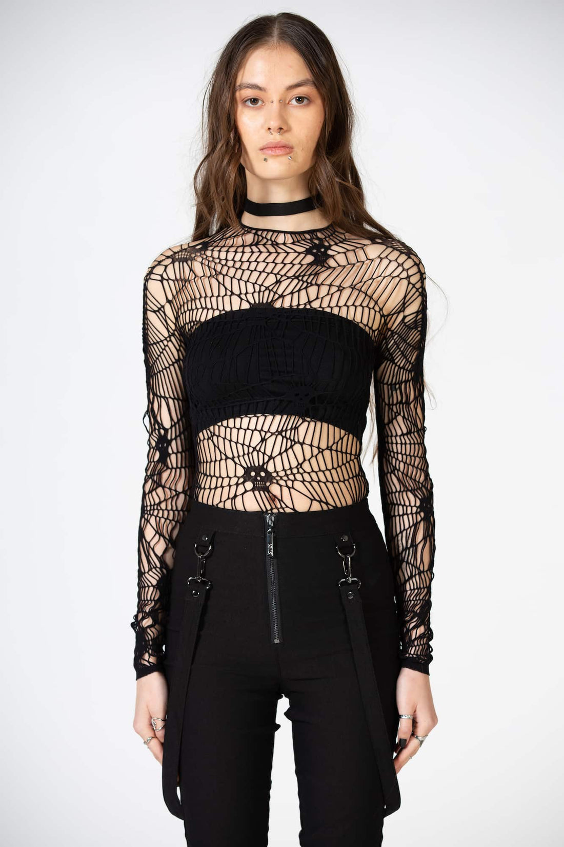 Webs Grasp Long Sleeve Top (✦ Killstar)