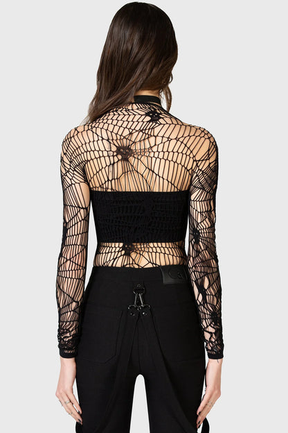 Webs Grasp Long Sleeve Top (✦ Killstar)