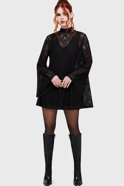 Waltz In Mourning Mini Dress (✦ Killstar)