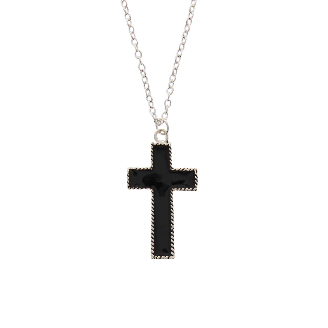Black Cross Chain Necklace