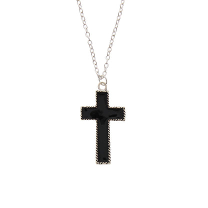 Black Cross Chain Necklace