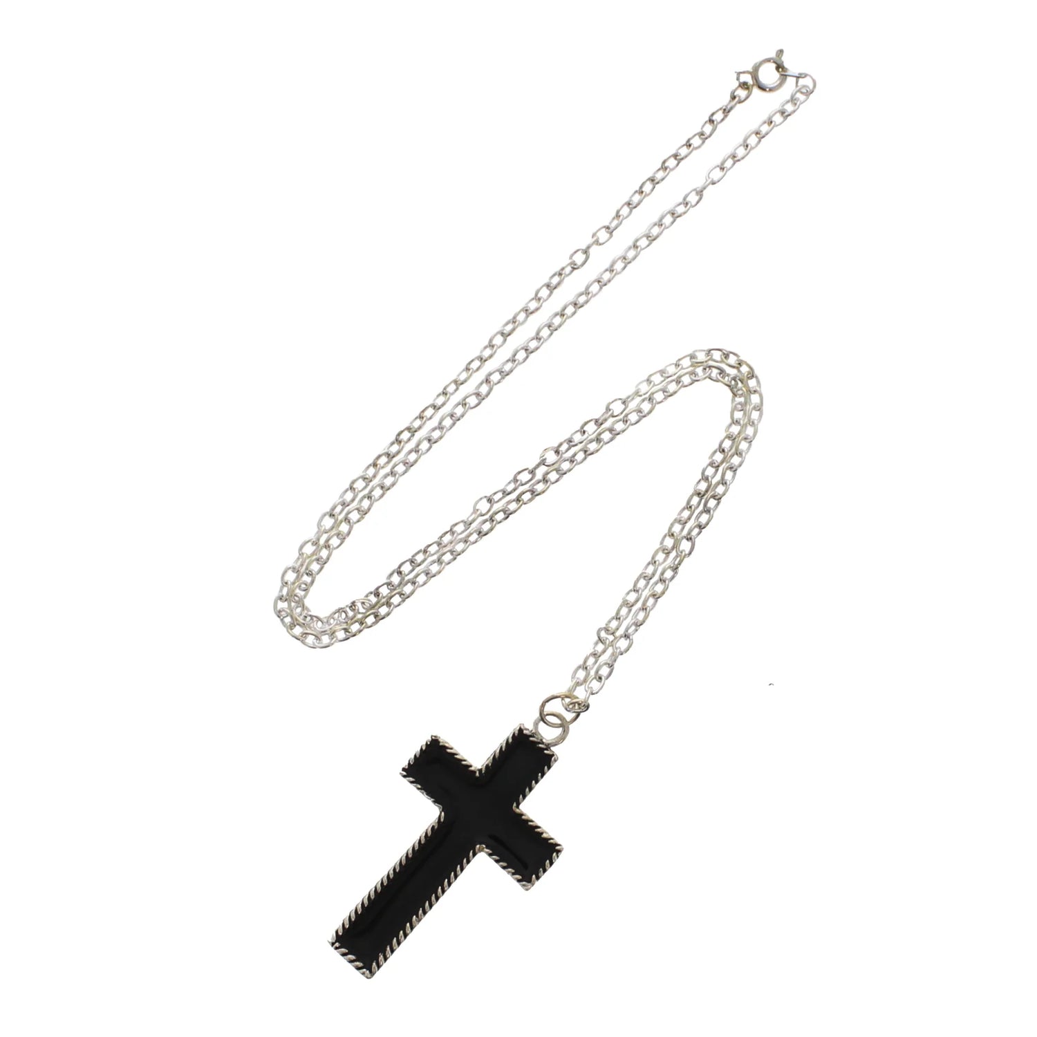 Black Cross Chain Necklace