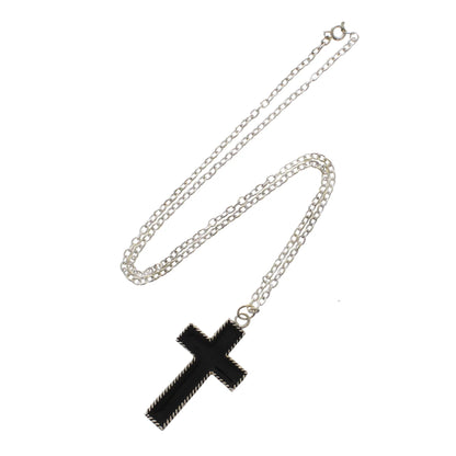 Black Cross Chain Necklace
