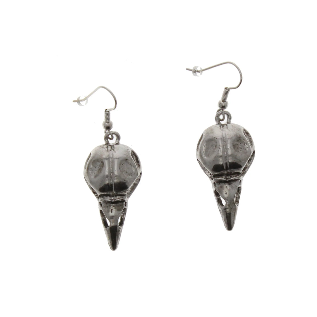 3D Hollow Raven Skull Earrings