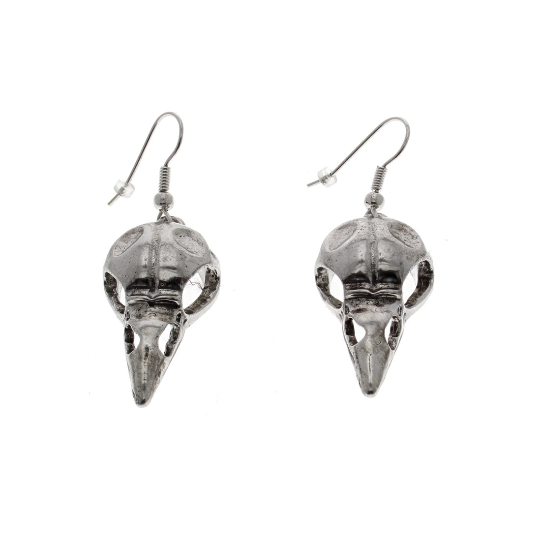 3D Hollow Raven Skull Earrings