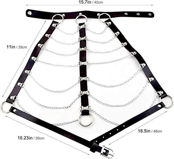 PU Choker &amp; Chain Top Harness ZAEG014