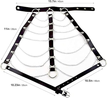 PU Choker &amp; Chain Top Harness