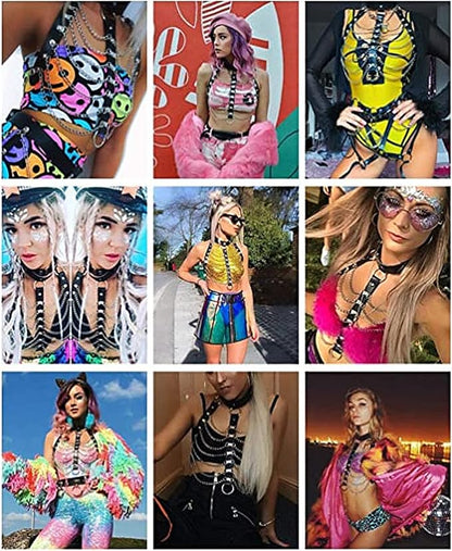 PU Choker &amp; Chain Top Harness