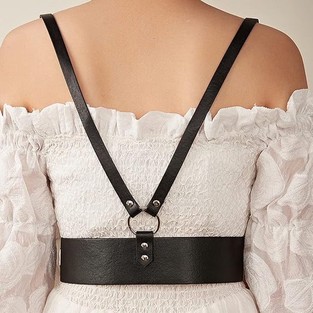 PU Leather Body &amp; Bra Harness Double Belt – ZAEG131
