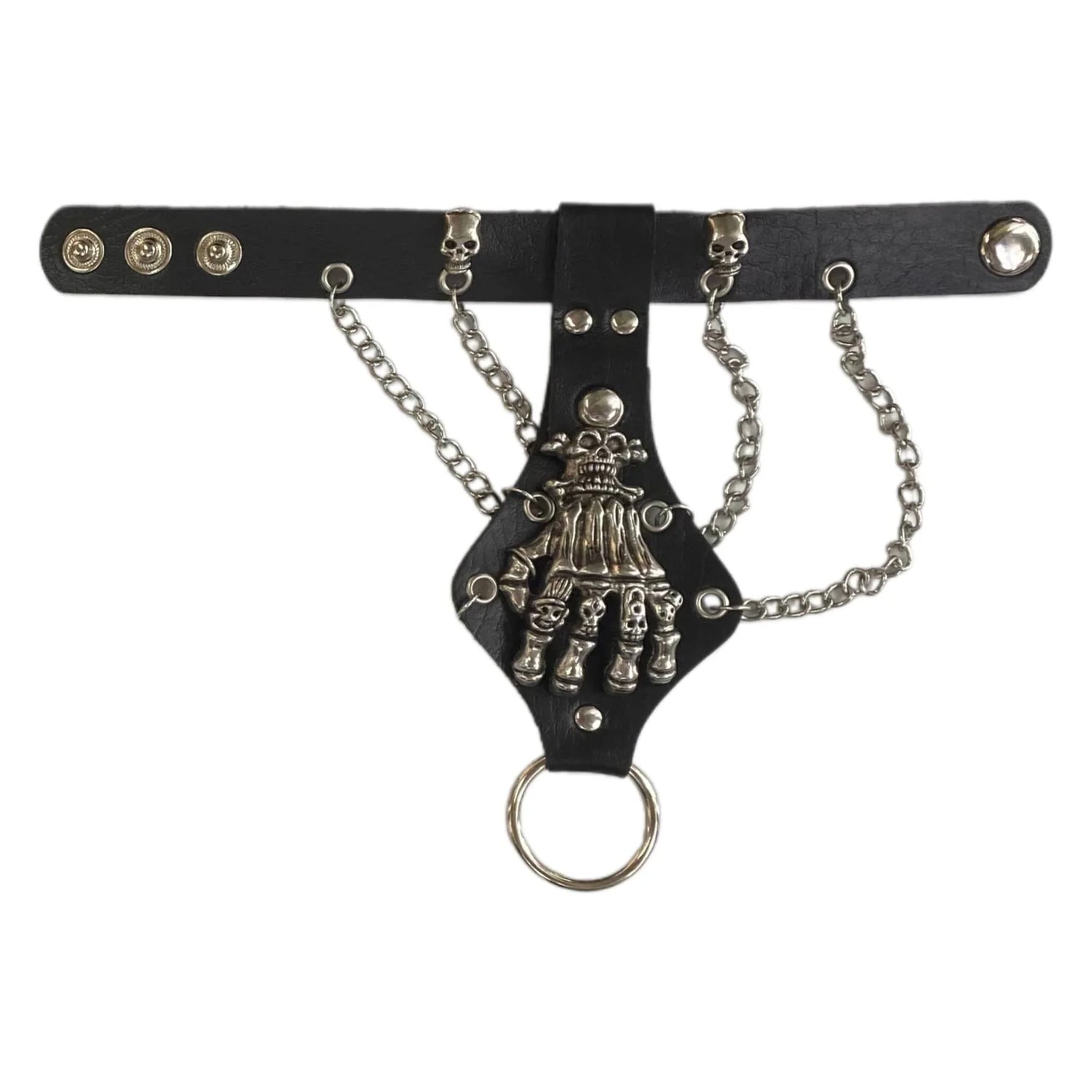 PU Bracelet Large Skeleton Hand &amp; Ring