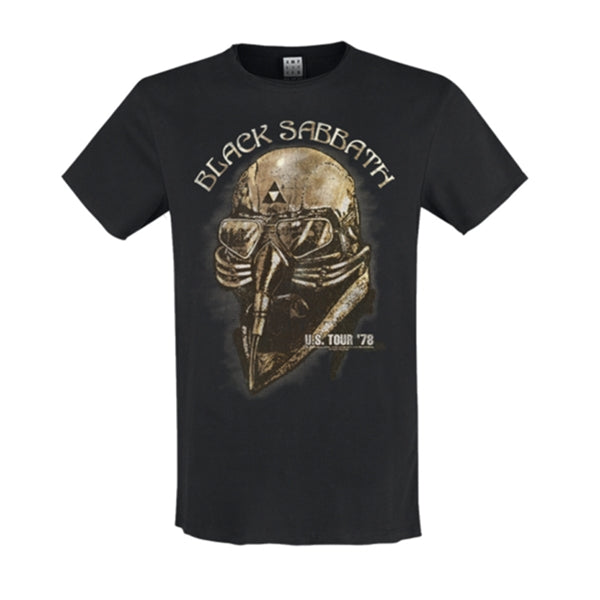 Black Sabbath Unisex Amplified Clothing® T-Shirt: Gold Tour 78 (Black)