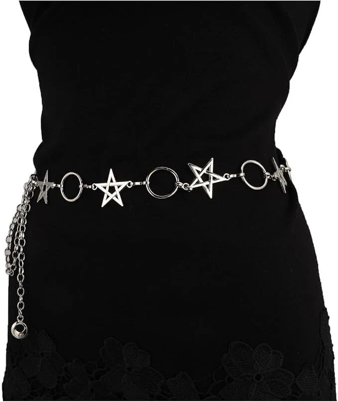 Pentacle &amp; Rings Chain Belt