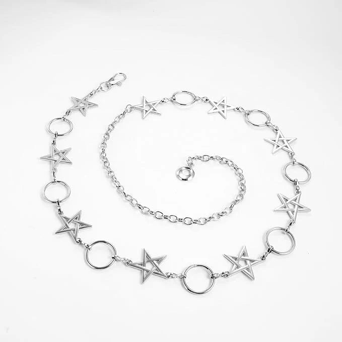 Pentacle &amp; Rings Chain Belt