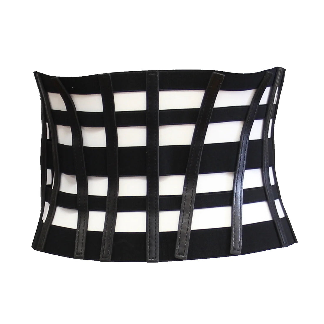 Cage Effect Elasticated Waist Belt with Zip Closure - ZBELT509