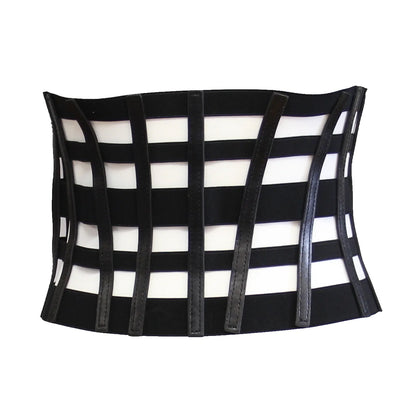 Cage Effect Elasticated Waist Belt with Zip Closure - ZBELT509