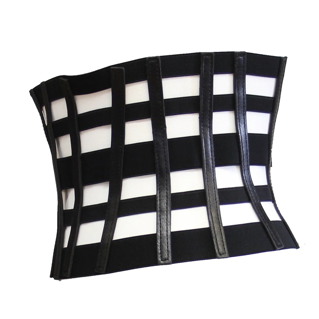 Cage Effect Elasticated Waist Belt with Zip Closure - ZBELT509