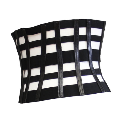 Cage Effect Elasticated Waist Belt with Zip Closure - ZBELT509