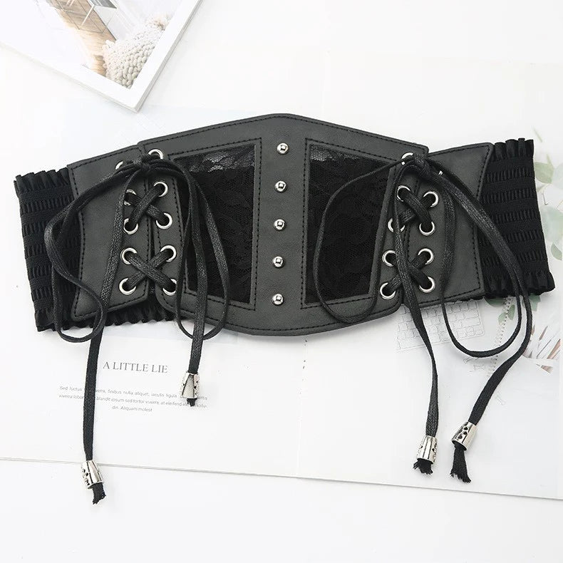 Floral Lace Corset Waist Belt - ZBELT524