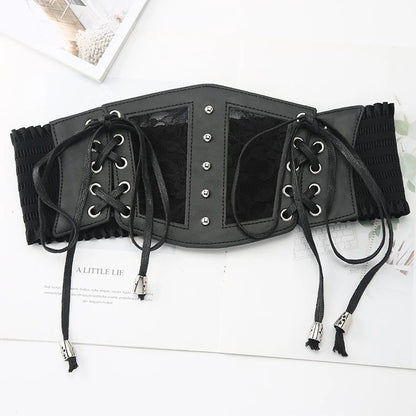 Floral Lace Corset Waist Belt - ZBELT524