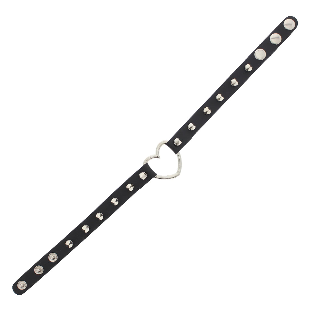 PU Choker with Heart &amp; Spikes