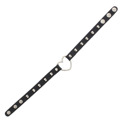PU Choker with Heart &amp; Spikes