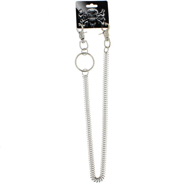 55cm Rhodium Fish Bone Style Links Key Chain or Hip Chain