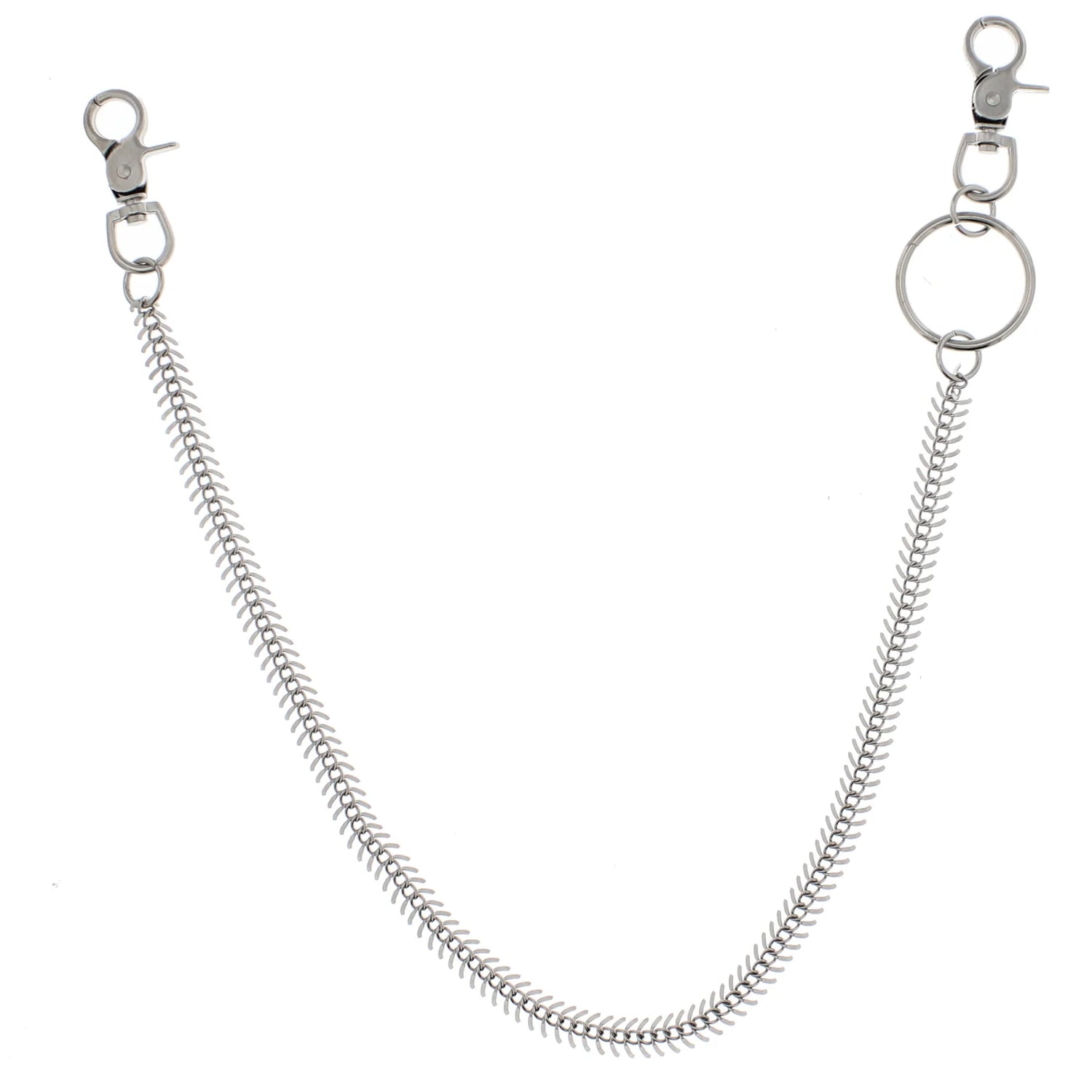55cm Rhodium Fish Bone Style Links Key Chain or Hip Chain