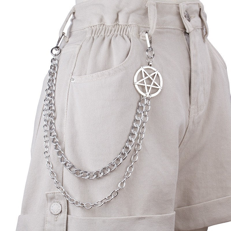 Pentagram Double Hip Chain