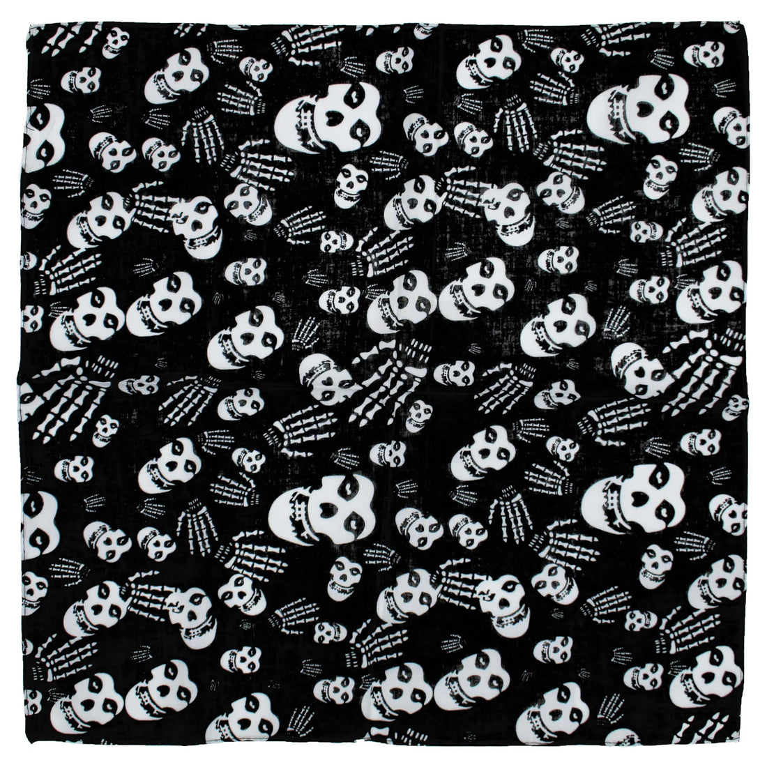 Misfits Unisex Bandana: Skull &amp; Skeleton Hands (Black)