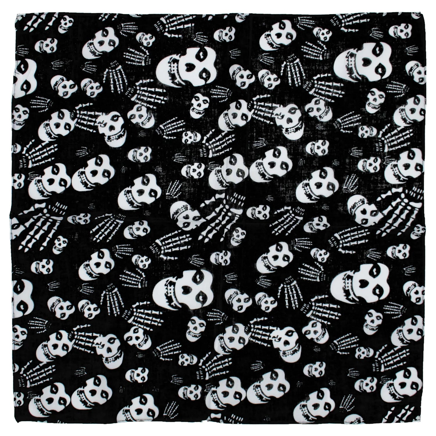 Misfits Unisex Bandana: Skull &amp; Skeleton Hands (Black)