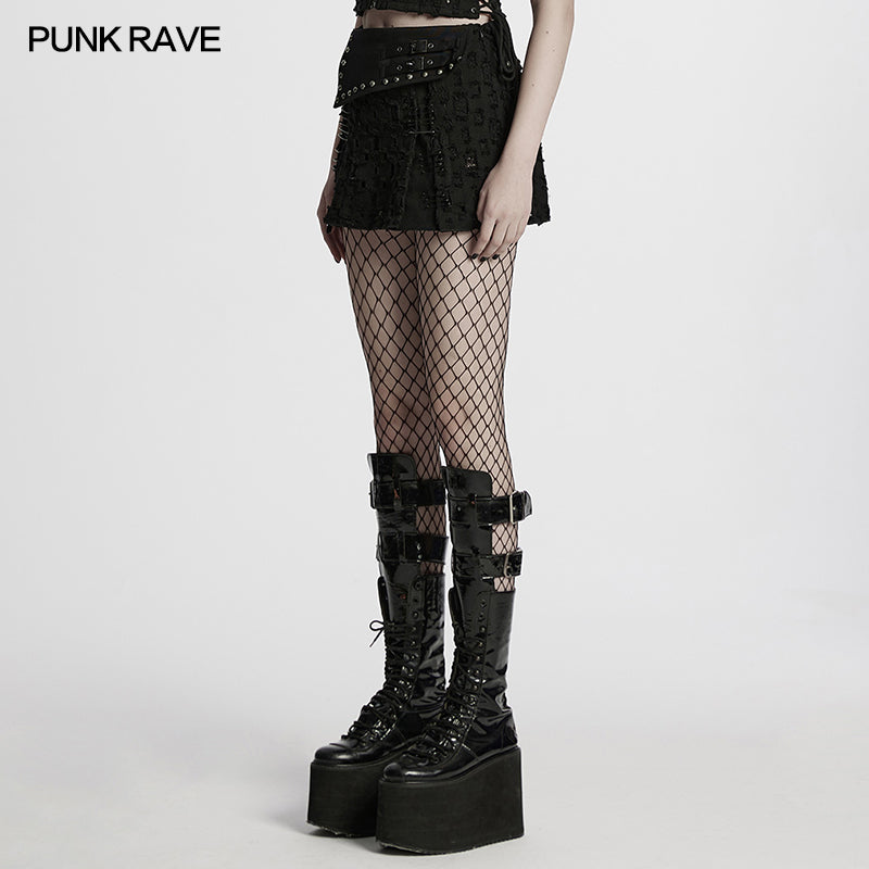 Decadent Punk Denim Skirt (✦ Punk Rave) WQ-849DQF