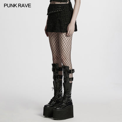 Decadent Punk Denim Skirt (✦ Punk Rave) WQ-849DQF