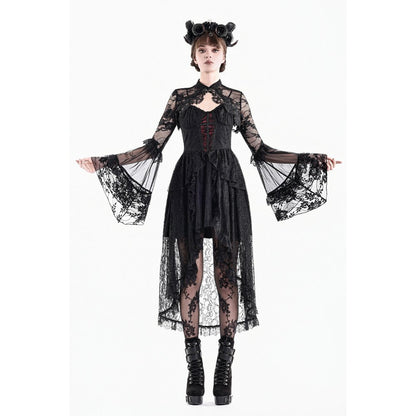 Gothic Lace Shrug with Layered Mesh and Flare Sleeves (✦ Dark In Love) BW188