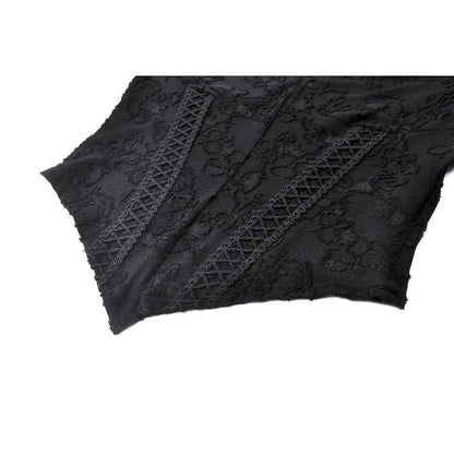 Gothic Romantic Lace Patchwork Bell-Sleeve Layered Cuff Top (✦ Dark In Love) TW607