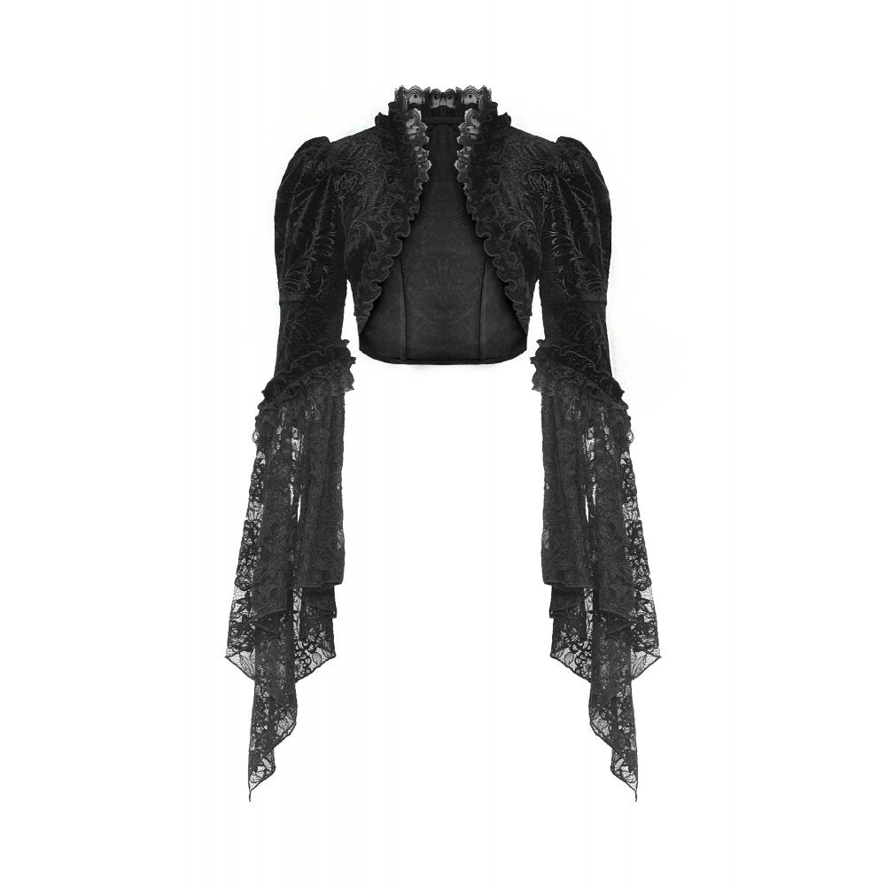 Gothic patterned velvet lace flared sleeves shrug (✦ Dark In Love) BW119