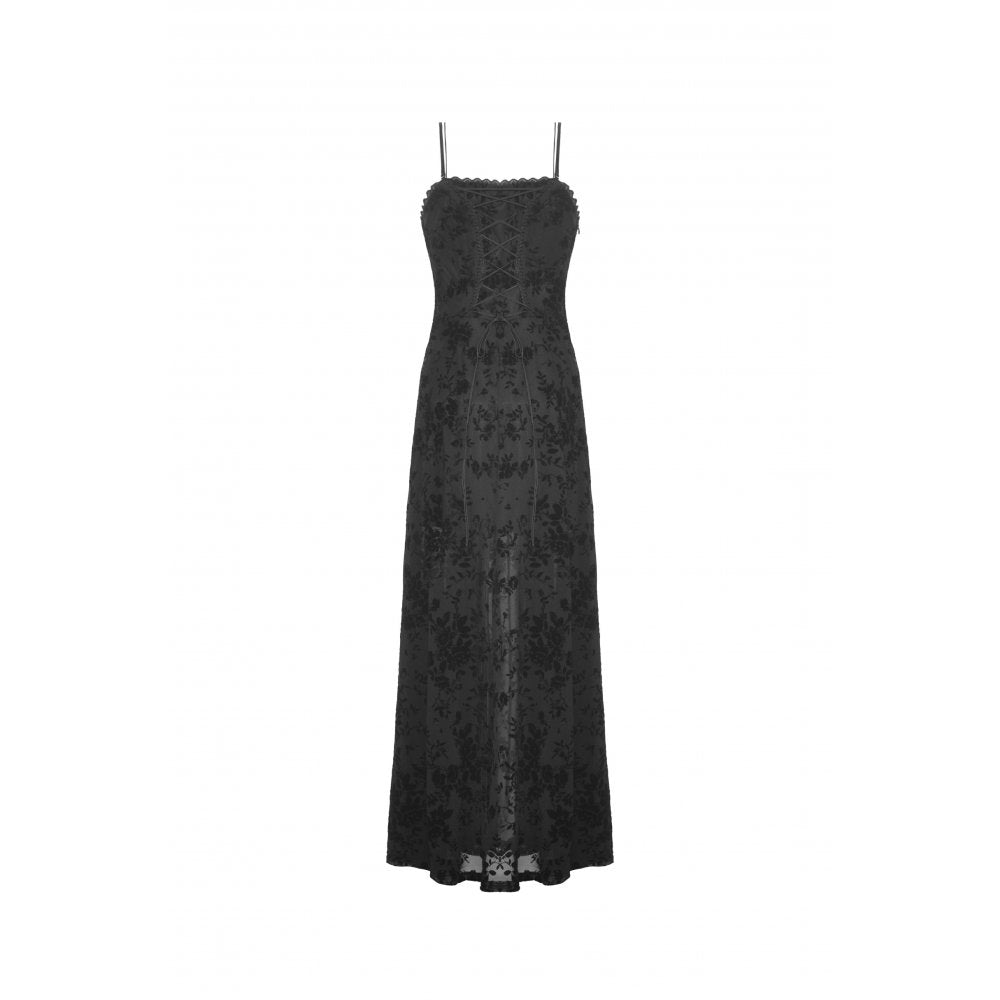 Rose flocking maxi dress (✦ Dark In Love) DW867