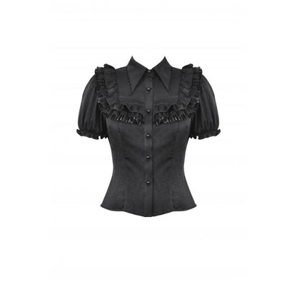 Black dolly ruffled blouse (✦ Dark In Love)