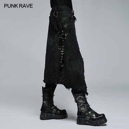 Goth Stylish Kilt (Black) (✦ Punk Rave) WQ-561BQM